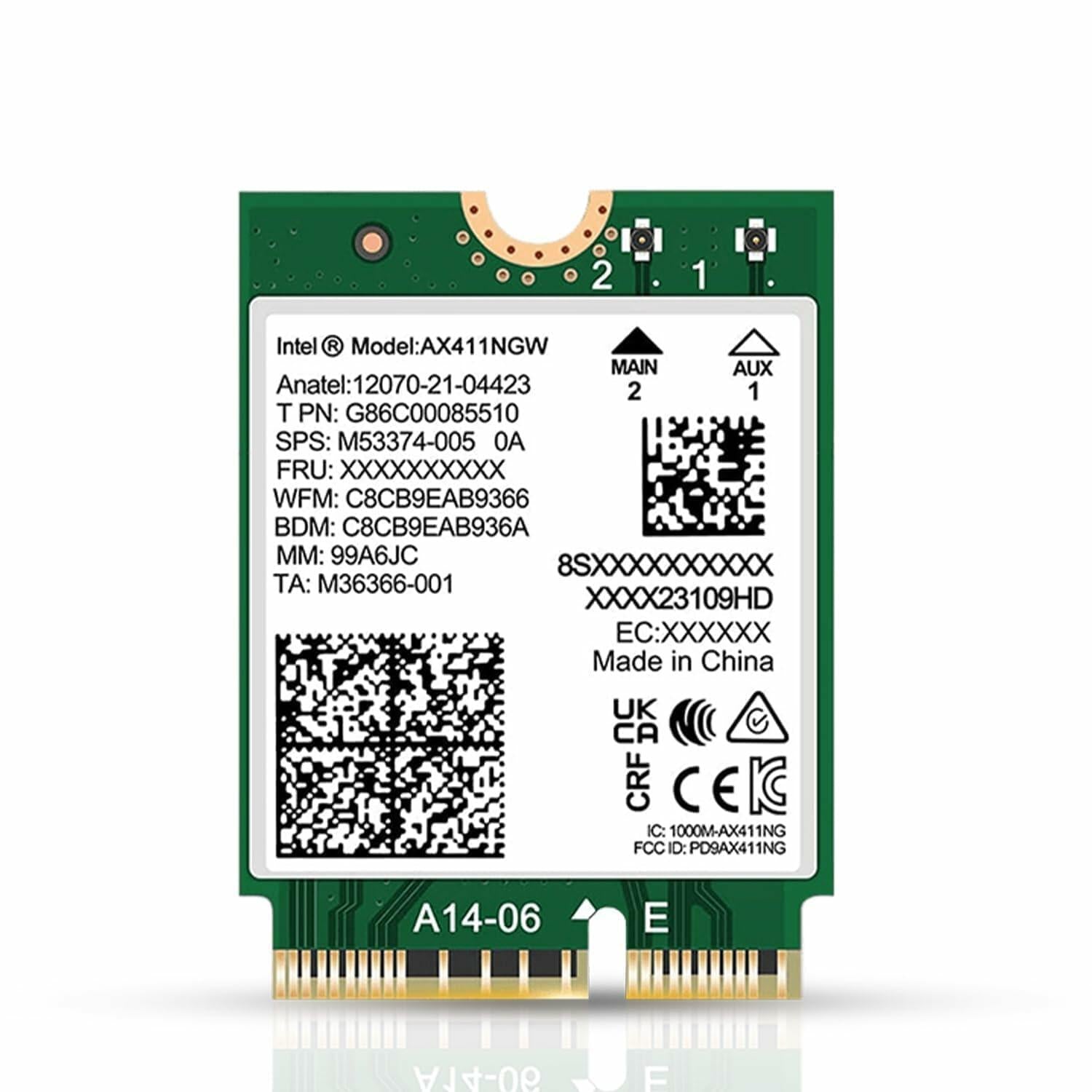 WiFi 6E Adapter for Intel AX411 | Tri-Band Wireless | Up to 3.0 Gbps | CNVio2