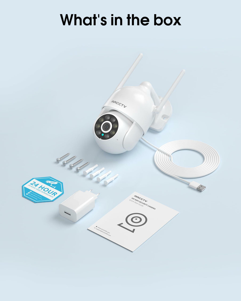 ARCCTV 2K Security Camera Outdoor, 2.4G/5G WiFi 24/7 Recording Security Camera,