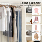 Clear Garment Bags 4 Pack Hanging Clothes Suit Cover Closet Storage 40 50 Inch
