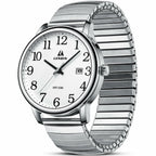 Mens Analog Quartz Sport Watch Waterproof Date 38mm Stainless Steel Easy Read