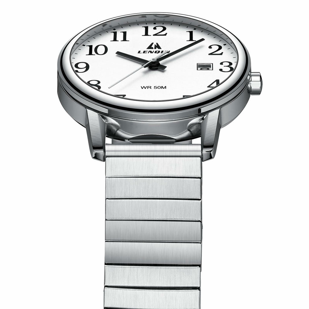 Mens Analog Quartz Sport Watch Waterproof Date 38mm Stainless Steel Easy Read