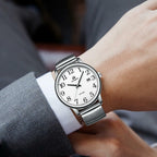 Mens Analog Quartz Sport Watch Waterproof Date 38mm Stainless Steel Easy Read
