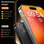 iPhone 15 Pro Max Screen Protector Tempered Glass 9H+ 2 Pack Auto Dust Removal