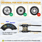 AUTOXBERT Upgraded Tire Snow Chains for Cars, Anti-Slip TPU Snow Chains