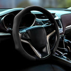 Seeyoo Nappa Leather Steering Wheel Cover, Ultra Thin Non Slip Segmented Car