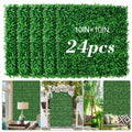 24PCS Artificial Grass Boxwood Hedge Wall Panels 10x10 UV Privacy Screen Indoor