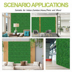 24PCS Artificial Grass Boxwood Hedge Wall Panels 10x10 UV Privacy Screen Indoor