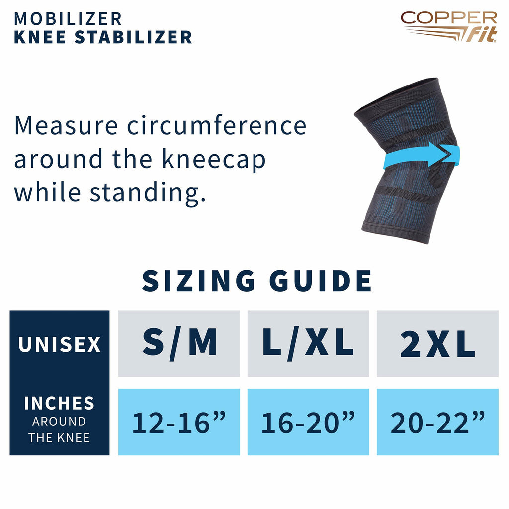 Copper Fit Mobilizer Knee Sleeve L/XL Side Stabilizers Knee Support Brace