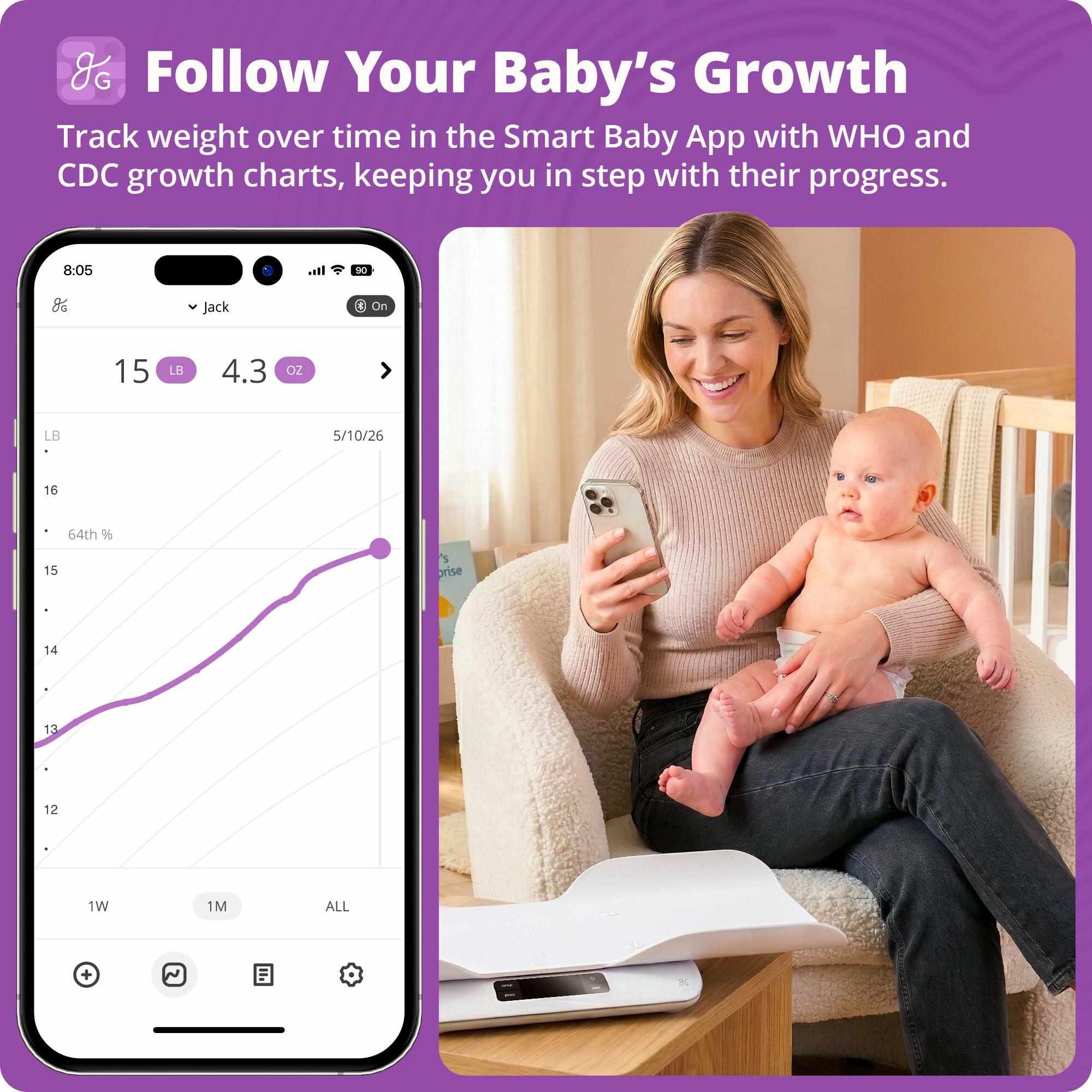Smart Baby Scale Bluetooth Digital Infant Newborn Toddler Growth Track 66lb Cap