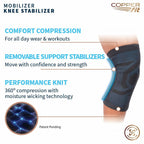 Copper Fit Mobilizer Knee Sleeve L/XL Side Stabilizers Knee Support Brace