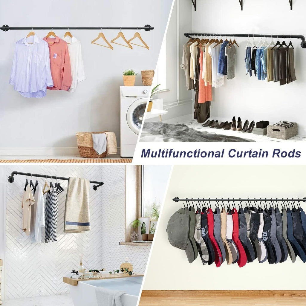 Double Curtain Rod 72-144, Heavy Duty Blackout Double Curtain Rods for Windows