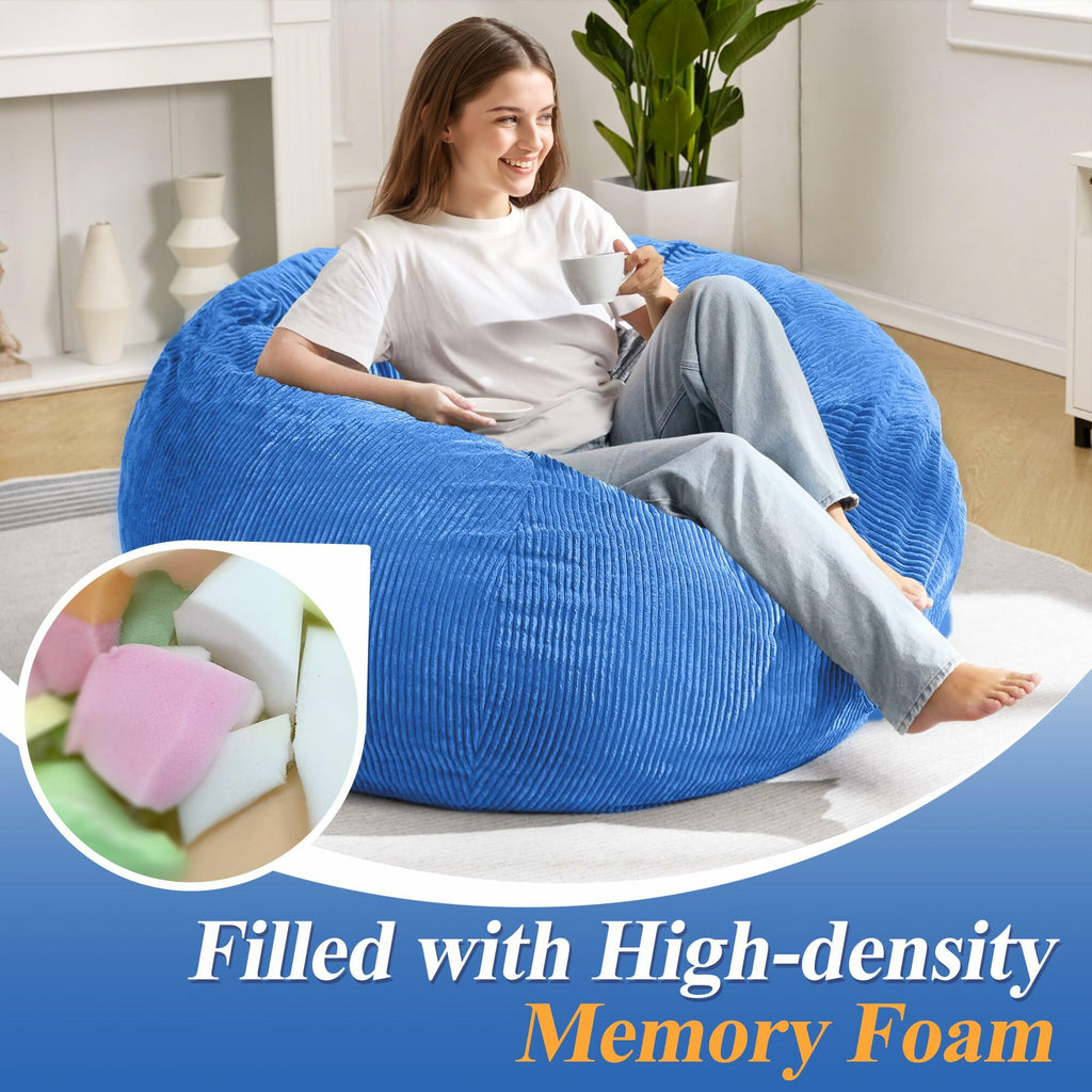 3FT Bean Bag Chairs Teardrop Bean Bag Chair for Adults Beanbag Chair with Memory