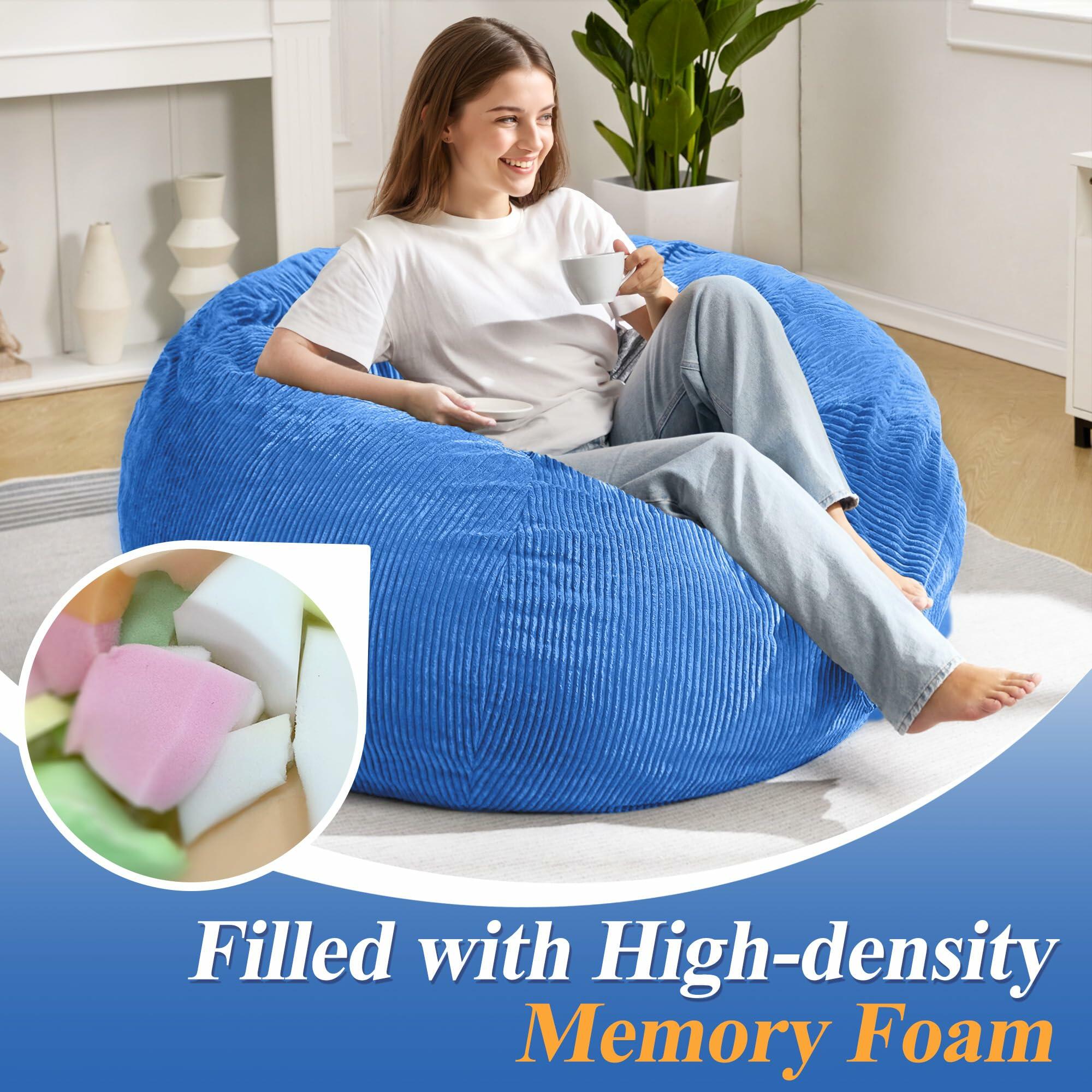 3FT Bean Bag Chairs Teardrop Bean Bag Chair for Adults Beanbag Chair with Memory