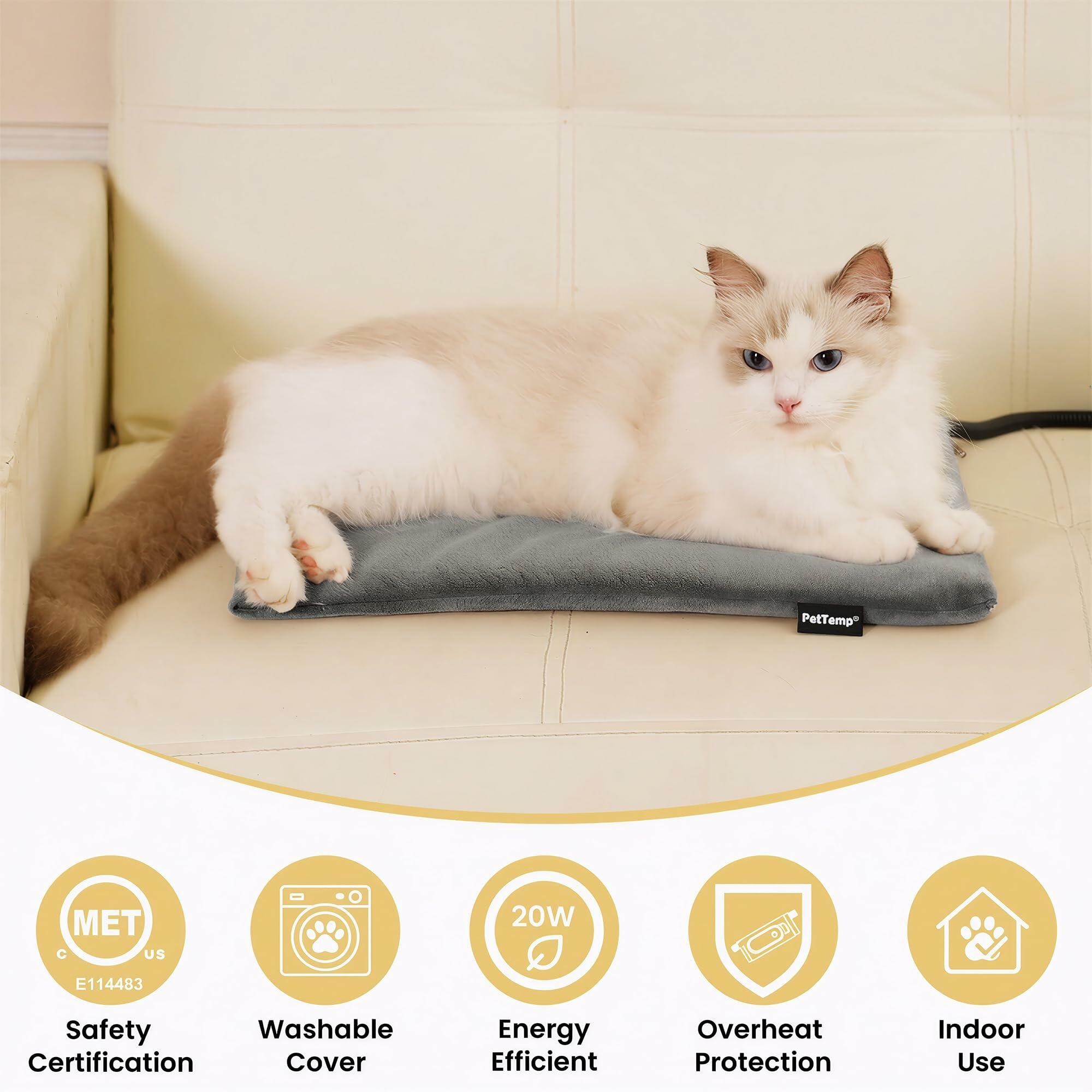 PetTemp Pet Heating Pad for Cats Dogs Indoor & Sheltered Outdoor Waterproof