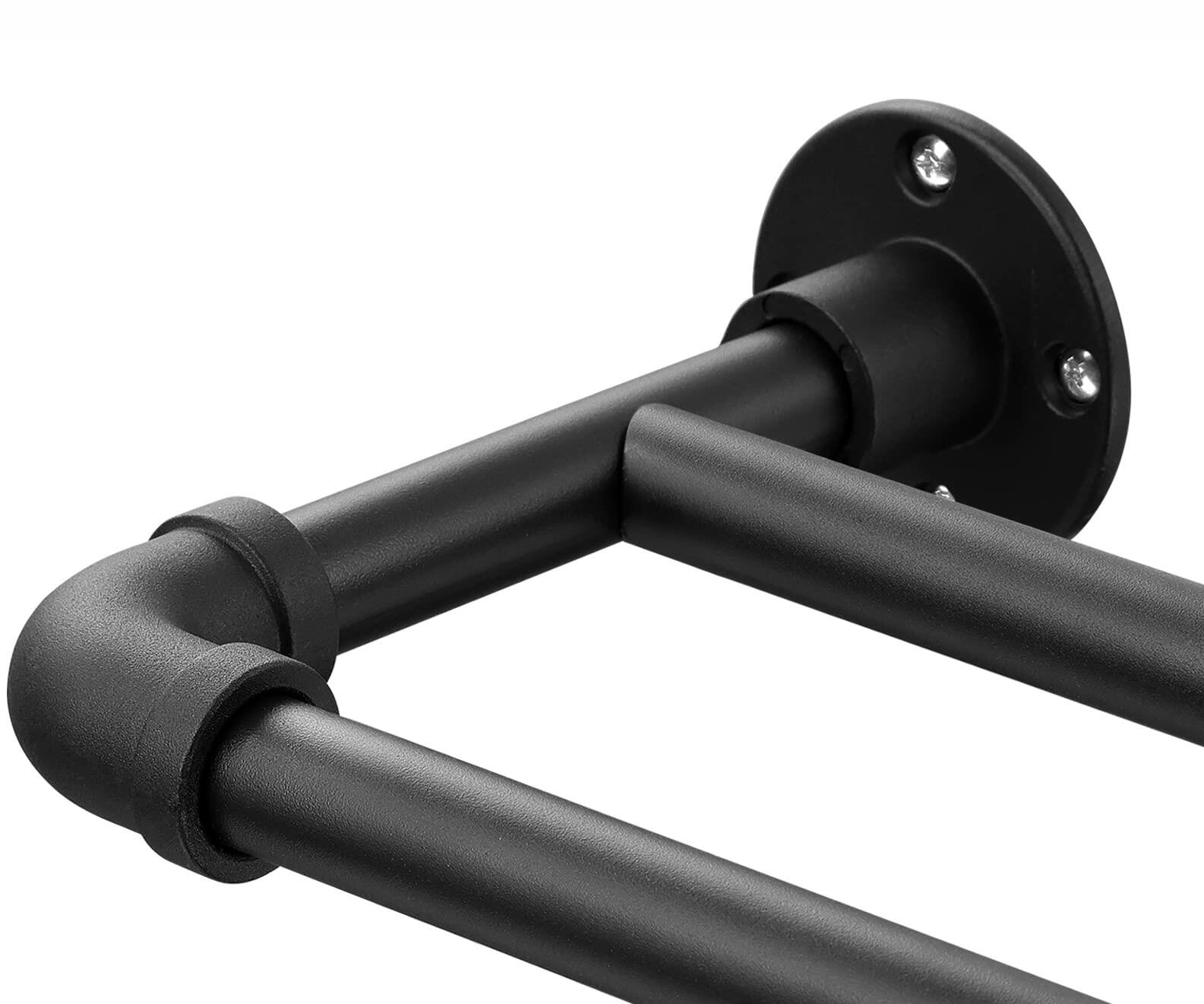 Double Curtain Rod 72-144, Heavy Duty Blackout Double Curtain Rods for Windows