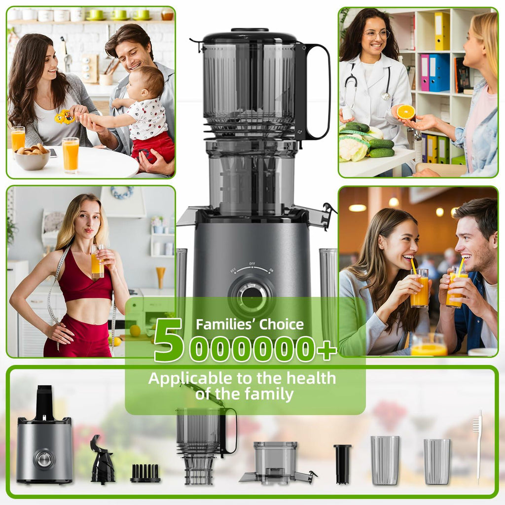 Budsom Cold Press Juicer Machine: 300W Slow Masticating Juicer for Whole Fruits