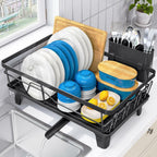 Urackify Dish Drying Rack for Kitchen Counter, Sink Dish Rack with Drainboard
