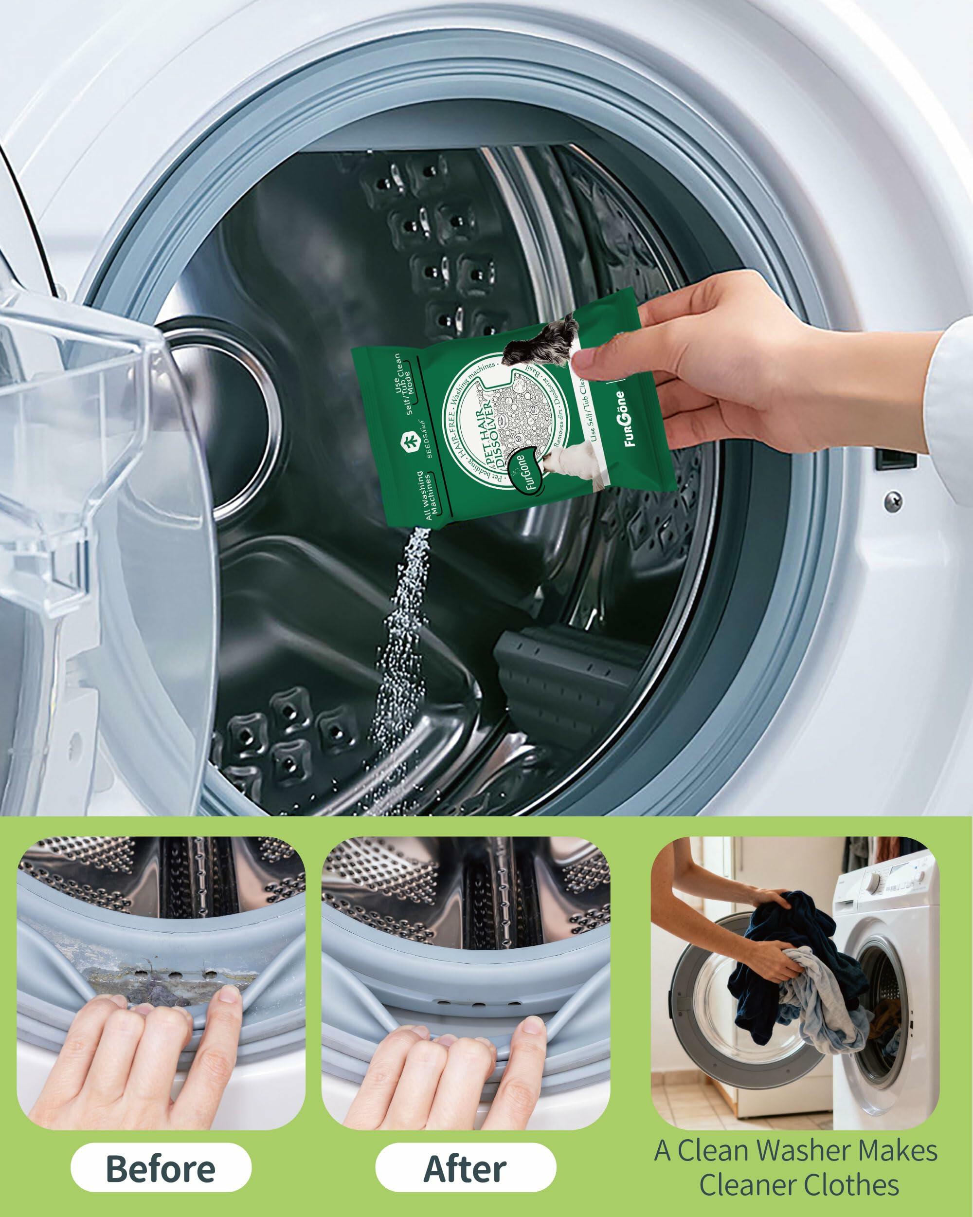Pet Hair Dissolver Washing Machine Cleaner Powder 12 Sachets Dog Cat Stain 100g