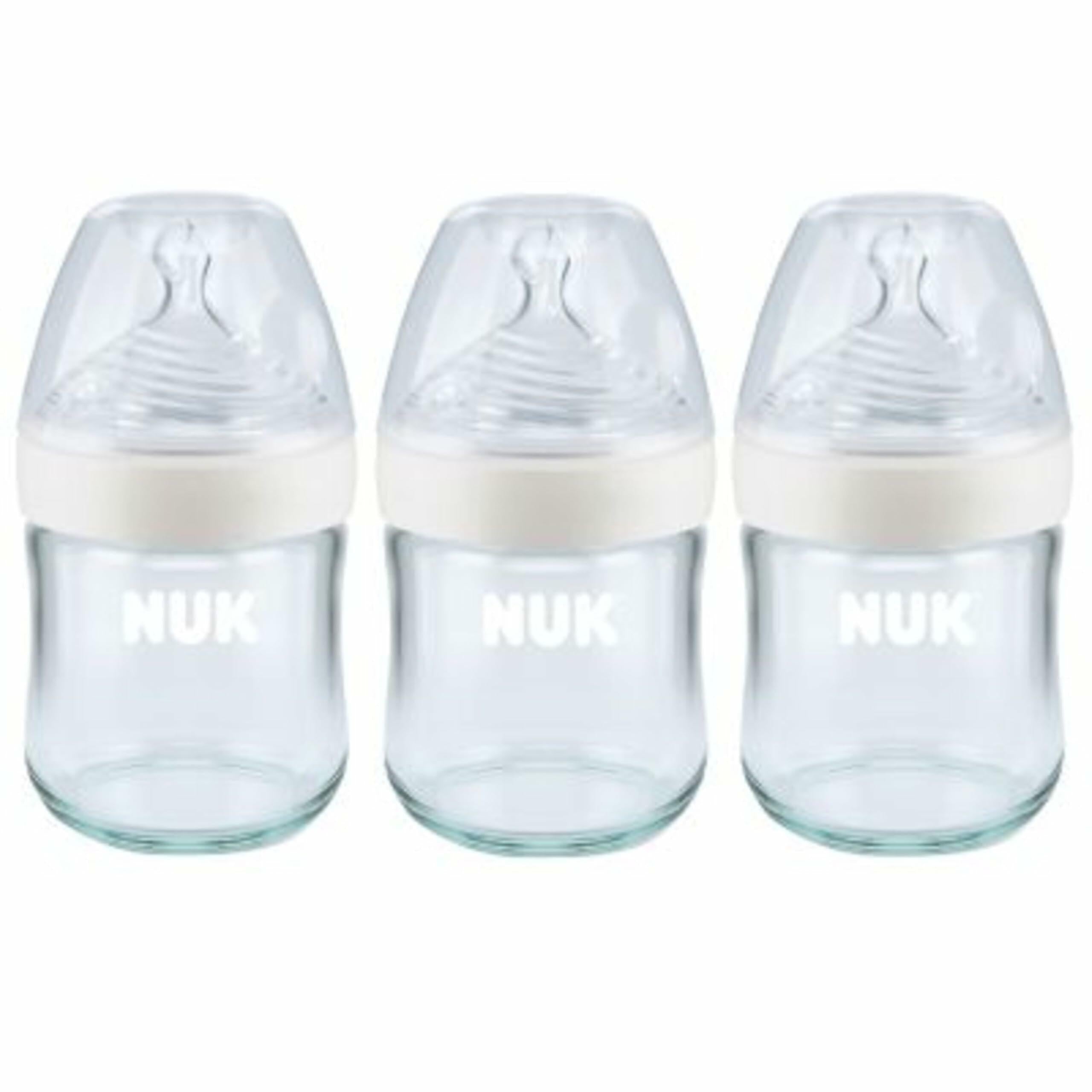 NUK Simply Natural Glass Baby Bottles, 4 oz, 3 Pack