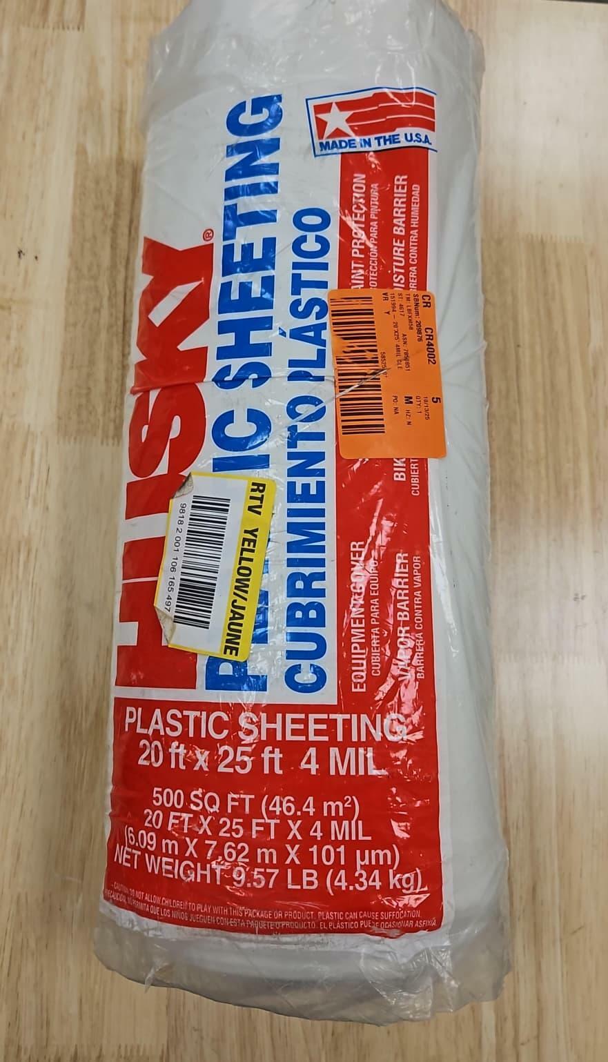 HUSKY Plastic Sheeting 500 SQ ft.