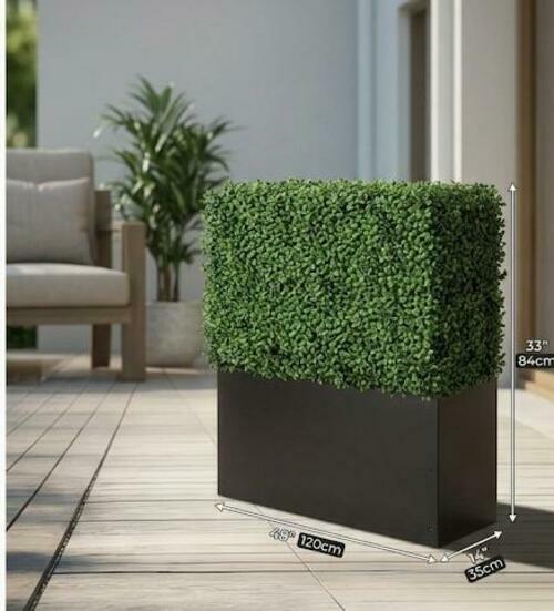 Artigwall Artificial Boxwood Hedge Wall Faux Privacy Screen 48 Inch Green Panel