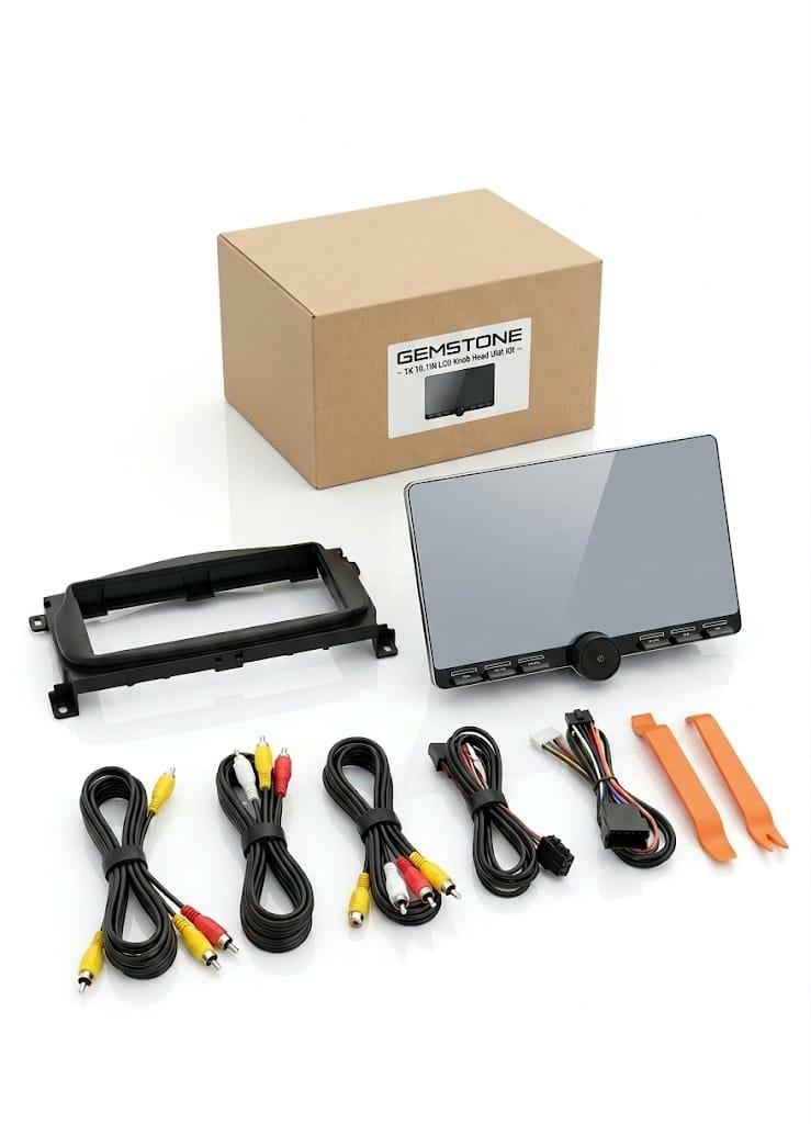 Gemstone 10.1" 1K LCD Knob Head Unit Kit - Car Stereo Media Receiver Player