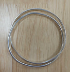 Merdia 990 Solid Sterling Silver Polished and Rough Twisted Bangle Bracelet for