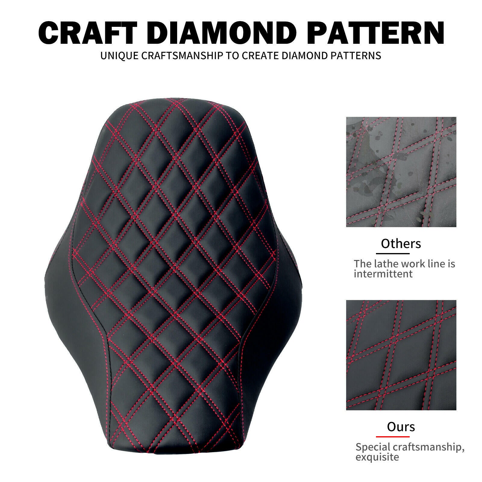 Harley Rocker C Breakout Front Solo Seat Red Stitching 2008-2017