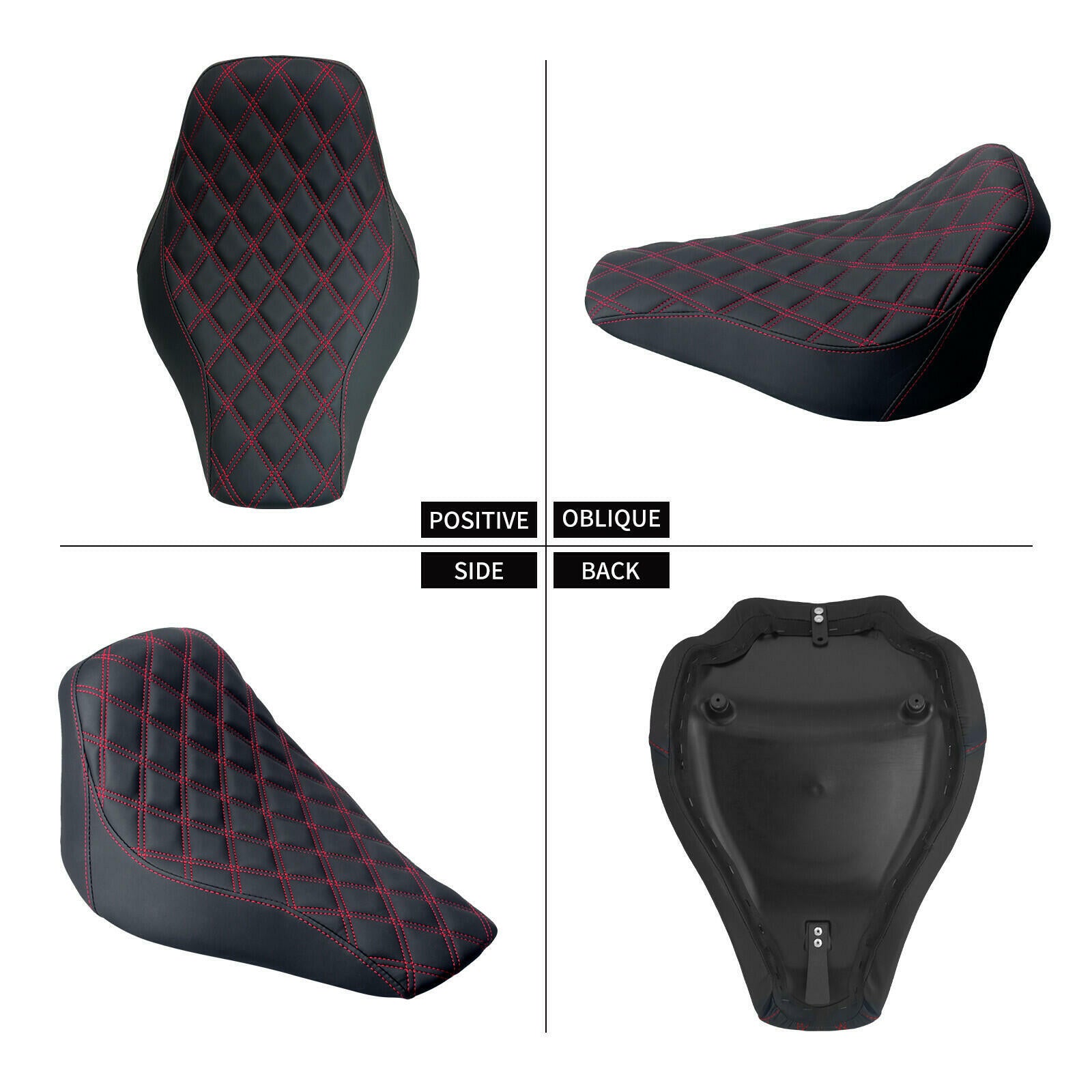 Harley Rocker C Breakout Front Solo Seat Red Stitching 2008-2017