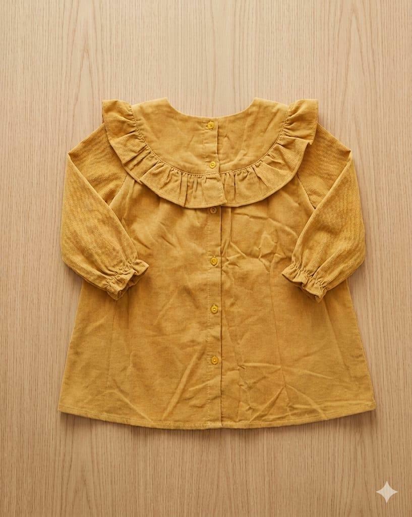 Corduroy Dress with Lace Collar for Toddler Girls by MARC & JANIE