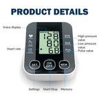 Aique Voice Arm Blood Pressure Monitor BP Sphygmomanometer Pressure Meter