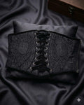 Punk Rave Gothic Lace-Up Corset Waist Belt (Black)