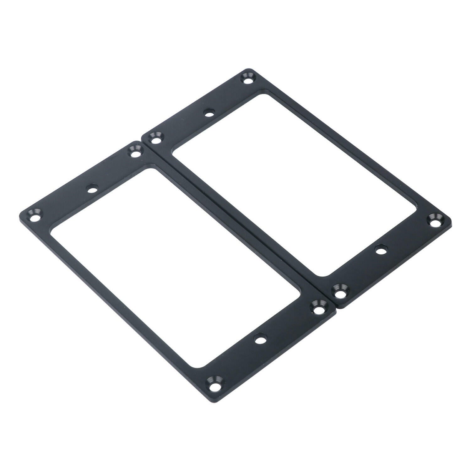 2x Metal Electric Guitar Humbucker Pickup Rings 2mm Thickness Flat Frame Black