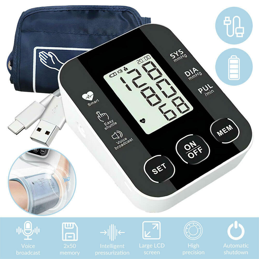 Aique Voice Arm Blood Pressure Monitor BP Sphygmomanometer Pressure Meter