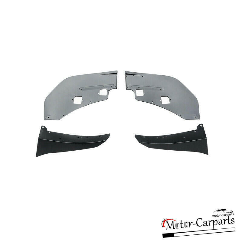 For 15-22 Ford Mustang GT500 Style Front Bumper Corner Winglet Splitters Black