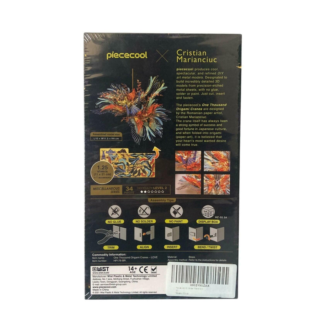 One Thousand Origami Cranes 3D Metal Model Kit Piececool Cristian Marianciuc New