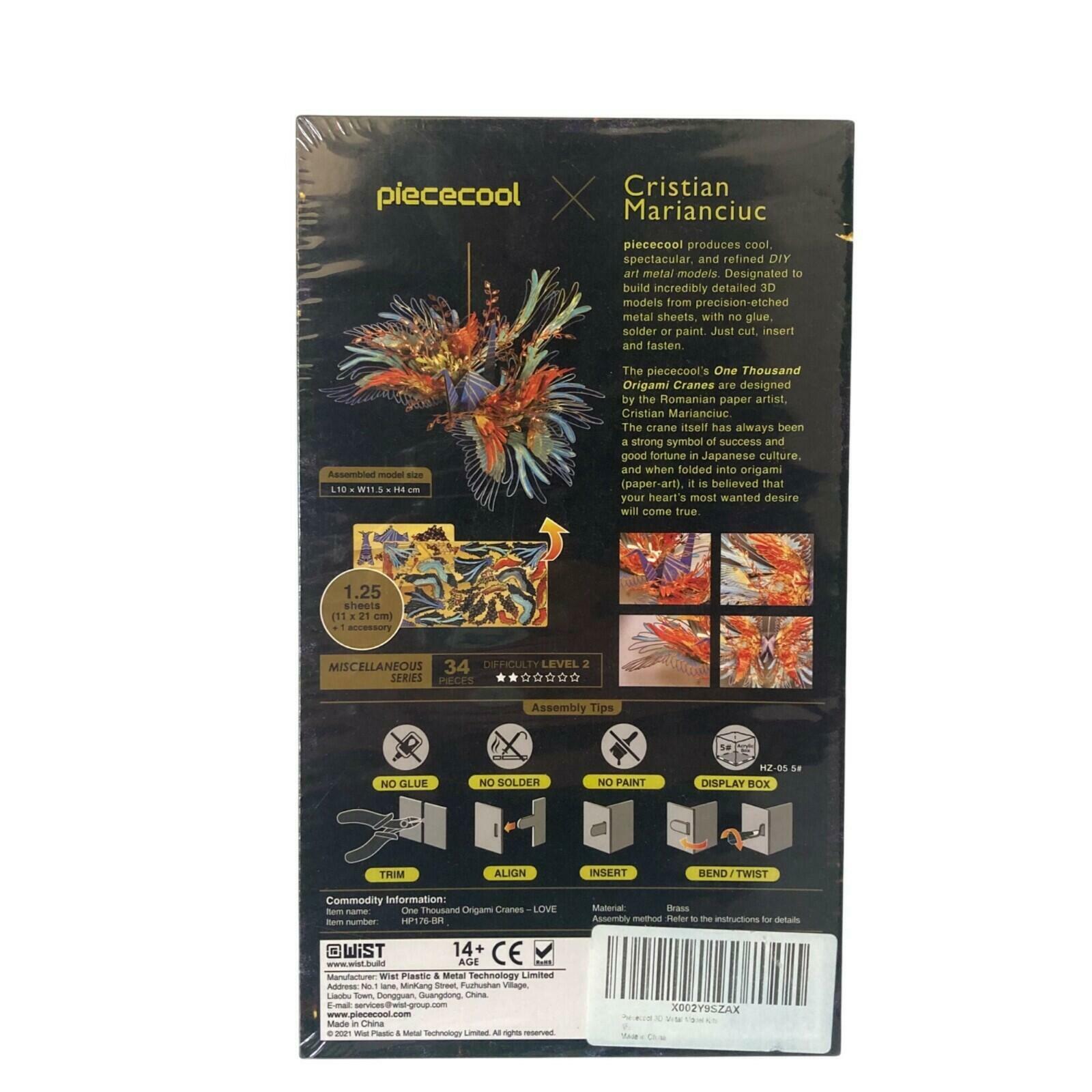 One Thousand Origami Cranes 3D Metal Model Kit Piececool Cristian Marianciuc New