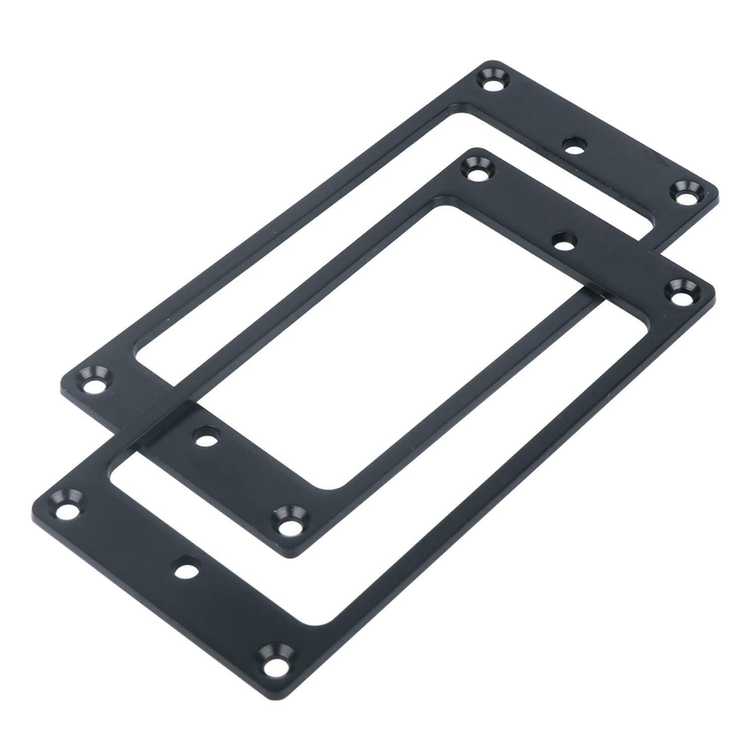 2x Metal Electric Guitar Humbucker Pickup Rings 2mm Thickness Flat Frame Black