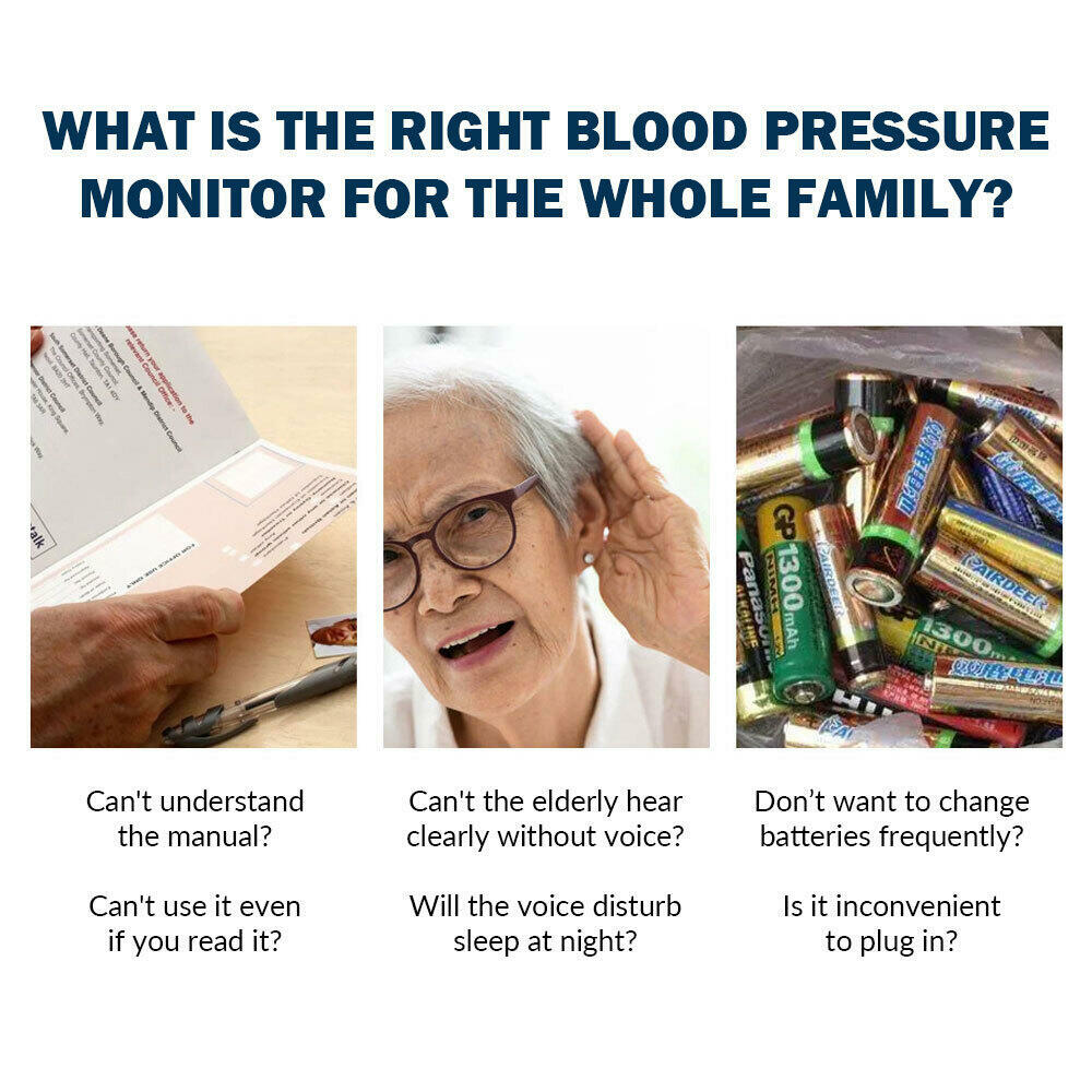Aique Voice Arm Blood Pressure Monitor BP Sphygmomanometer Pressure Meter