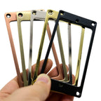 2x Metal Electric Guitar Humbucker Pickup Rings 2mm Thickness Flat Frame Black