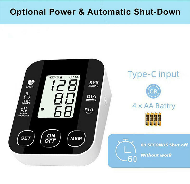 Aique Voice Arm Blood Pressure Monitor BP Sphygmomanometer Pressure Meter