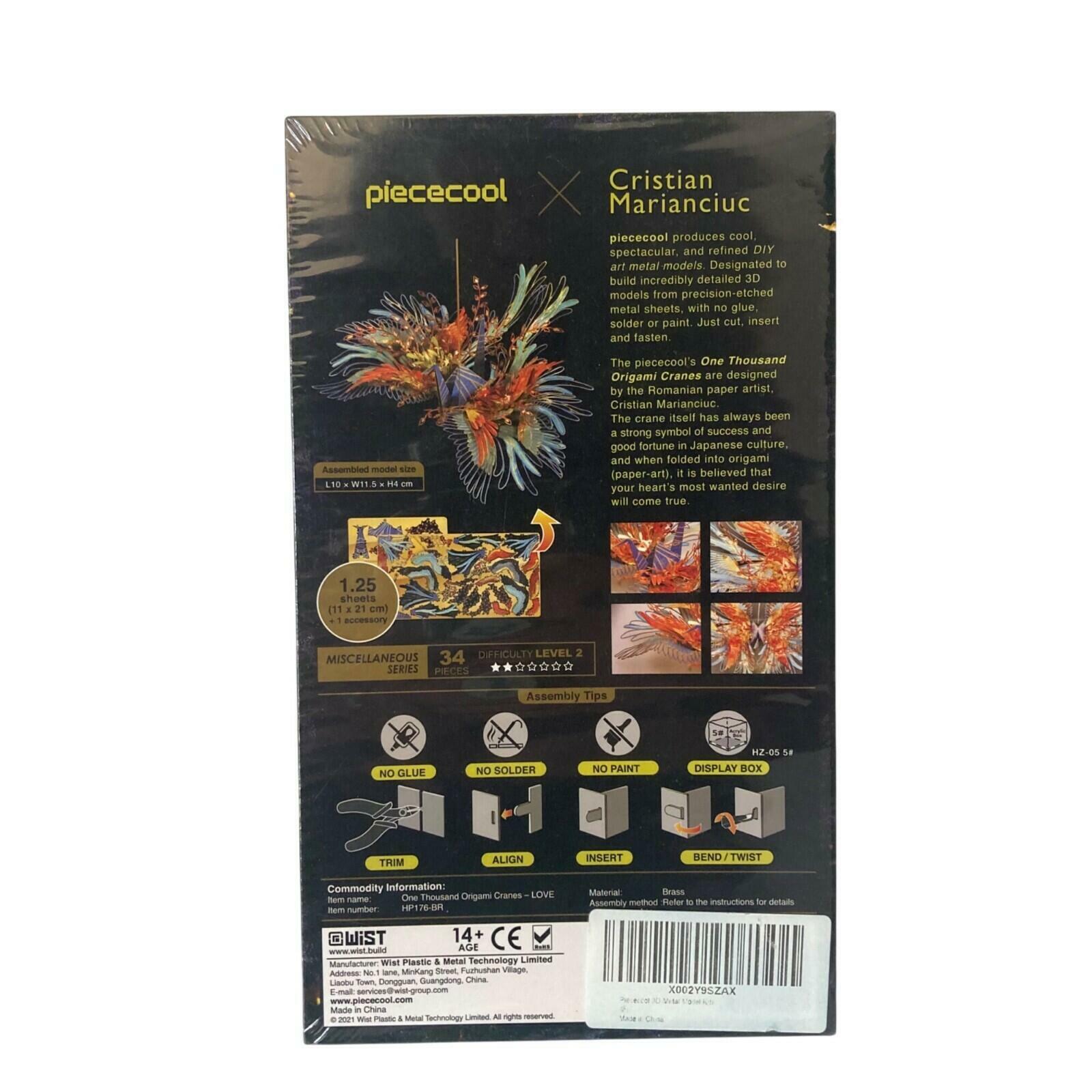 One Thousand Origami Cranes 3D Metal Model Kit Piececool Cristian Marianciuc New