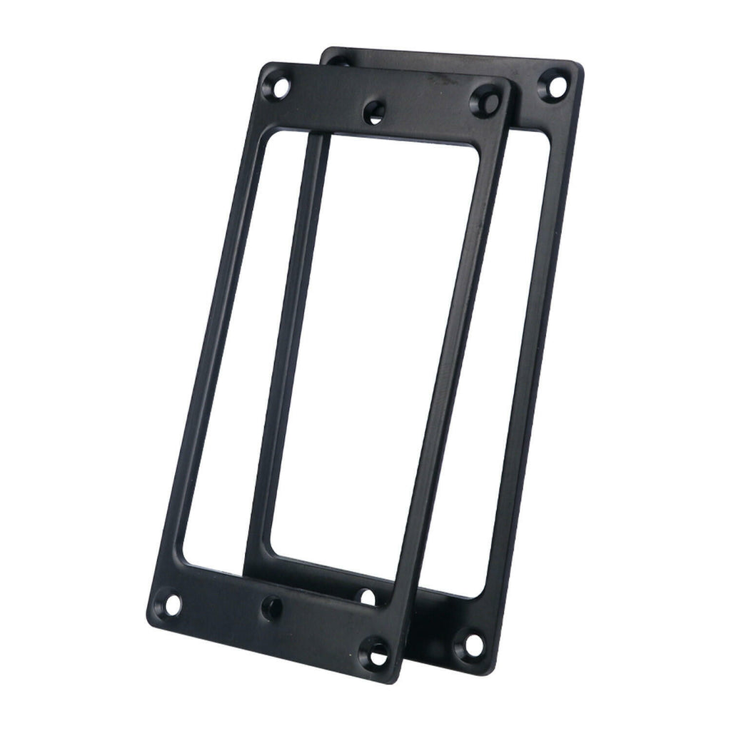 2x Metal Electric Guitar Humbucker Pickup Rings 2mm Thickness Flat Frame Black