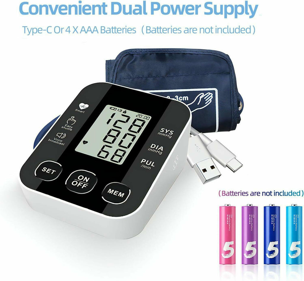 Aique Voice Arm Blood Pressure Monitor BP Sphygmomanometer Pressure Meter