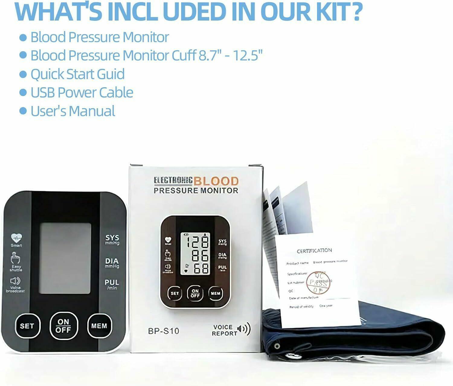Aique Voice Arm Blood Pressure Monitor BP Sphygmomanometer Pressure Meter