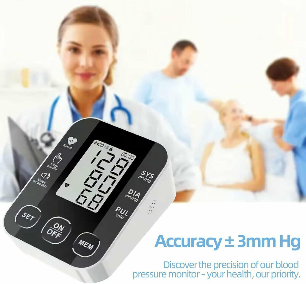Aique Voice Arm Blood Pressure Monitor BP Sphygmomanometer Pressure Meter