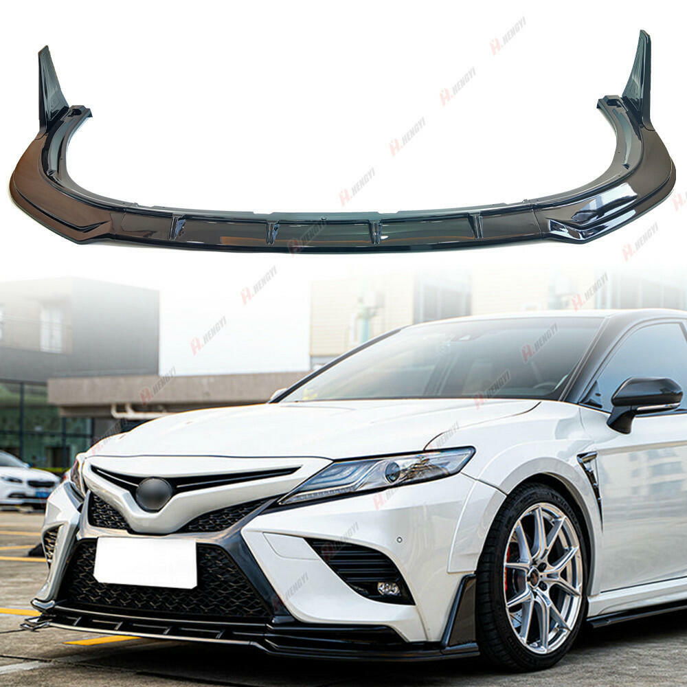 For Toyota Camry SE XSE 2018-23 V2 Winglet Gloss Black Front Bumper Lip Splitter