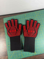 (Pair) Nexgrill Heat Resistant Grilling Gloves Silicone  Black And Red