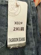 Y2K Tattoo Graphic Denim Mini Skirt Skort Womens 2XL Dragon Koi Tiger Streetwear