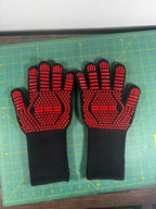 (Pair) Nexgrill Heat Resistant Grilling Gloves Silicone  Black And Red